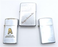 (U) 3 Zippo Lighters - Certified Concrete Inc and
