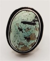 (A)  Mexico Silver Turquoise Ring (Size 7)
