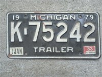 1979 Michigan Trailer License Plate
