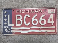 1976 Michigan License Plate