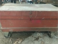 Wooden Chest on Casters 18x33x16