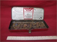 Lot Of Various Vintage Coins In Gun Cleaning Case