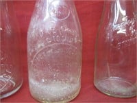 Lot Of 3 Vintage Virginia Glass Milk Bottles
