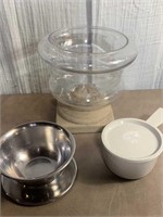 Ceramic Glass Planter Pot, Steel & Soup Bowl
