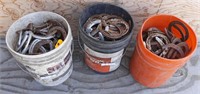 3--5 Gallon Buckets of Horse Shoes