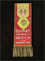 Order of Railway Conductors Ribbon Badge Antique
