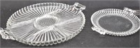 (2) Pcs Jeanette Glass National Clear Platter &