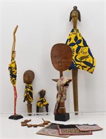African & Asian Carved Wood Figurine Collection
