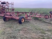 10 wheel hay rake on 2wheel frame. Each wing