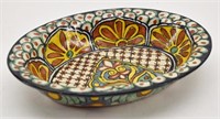 Colorful Hand Painted Clay Mexican Pottery Bowl