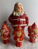 3 Santa Candy Containers-1 Papier-Mache Santa