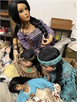 Box of Indian/native american Dolls