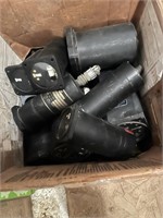 Boxes of airplane parts and guages