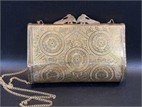 Art Deco Brass Purse Handbag w/ Bird Clasp