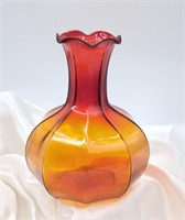 Vintage Indiana glass, Amberina Tulip paneled