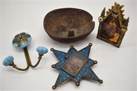 Antique Cast Iron Incense Burner, Religious Decor