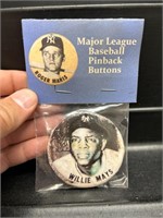 Willie Mays Button in Package