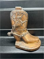 RARE Roy Rogers Embossed Boot Piggy Bank!!!
