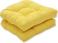 Pillow Perfect Outdoor Fresco Yellow Seat Cushions