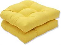 Pillow Perfect Outdoor Yellow Wicker Cushion 2pk