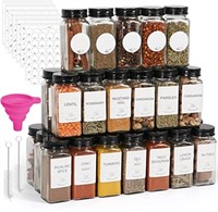 30 Pcs Glass Spice Jars with Labels 8oz