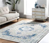 Bodrum Blue Distressed Persian 2' 8" x 8' Area Rug