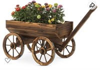Notume Garden Wagon Decor with Wheels Rustic