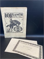 Authentic 101 Ranch Wild West Show Program & COA