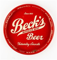 Vintage Metal Beck’s Beer Bar Serving Tray
