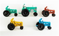 Lot of 5 Vintage Auburn Rubber Tractors