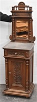 1800's Marble Top Mirrored Bedside Cabinet (as-is)