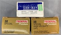 150 Rnds Cor Bon/Federal 38 Special Hollow Point