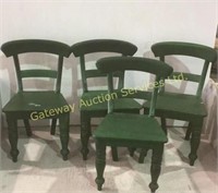 Four decorative mini chairs . 17 inches tall