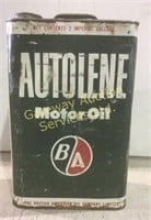Collectable motor oil tin. The British American