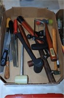 BOX OF MALLOTS AND CHISELS