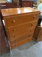 SOLID WOOD 5 DRAWER CHEST