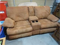 SUEDE DUAL RECLINER SOFA