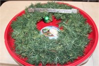 Large Christmas Wreath in Plastic Container