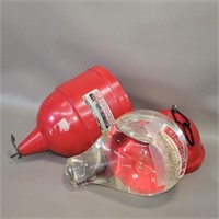 ANTIQUE RED COMET GLASS FIRE EXTINGUISHER IN