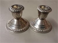 STERLIN SILVER CROWN CANDLESTICK HOLDERS
