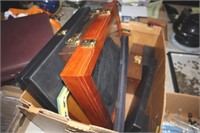 BOX LOT OF USED DISPLAYS AND BRIEFCASES