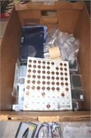LOT OF MISC COINS AND CURRENCY HOLDERS