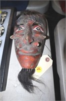8" LONG WOOD MEXICAN DANCE MASK