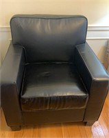 Modern Black Faux Leather Chair AS IS