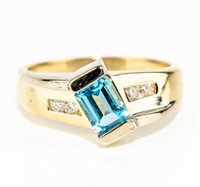 Jewelry 14kt Yellow Gold Blue Topaz Ring