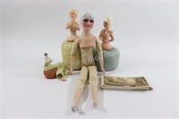 RARE Germany & France Composite &Pincushion Dolls