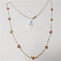 10K Gold Fancy Color Sapphire Necklace 5.75 ct