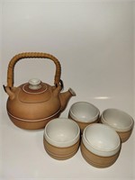Vintage Japanese Clay Teapot Set