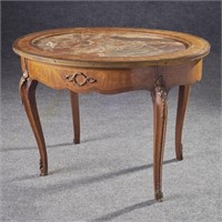 Marble Top Oval Occasional Table