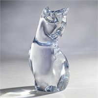 Daum Crystal Cat Sculpture